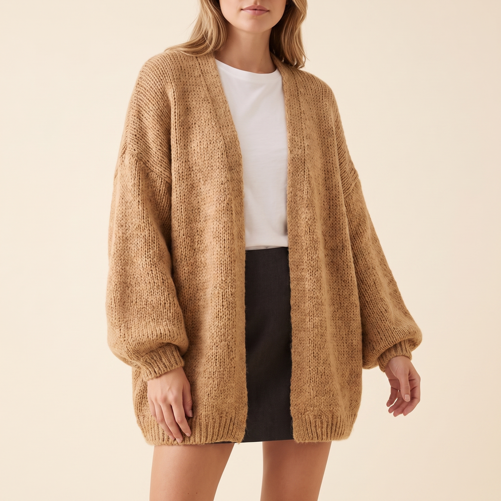 Oversized Open-Front Cardigan