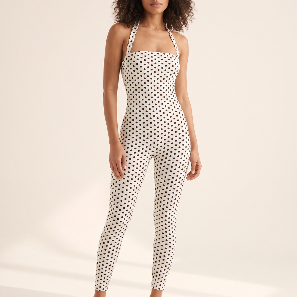 Polka-Dot Halter Jumpsuit
